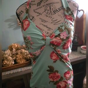 💲DEMI LOON Floral retro halter Top NWOT sz XL